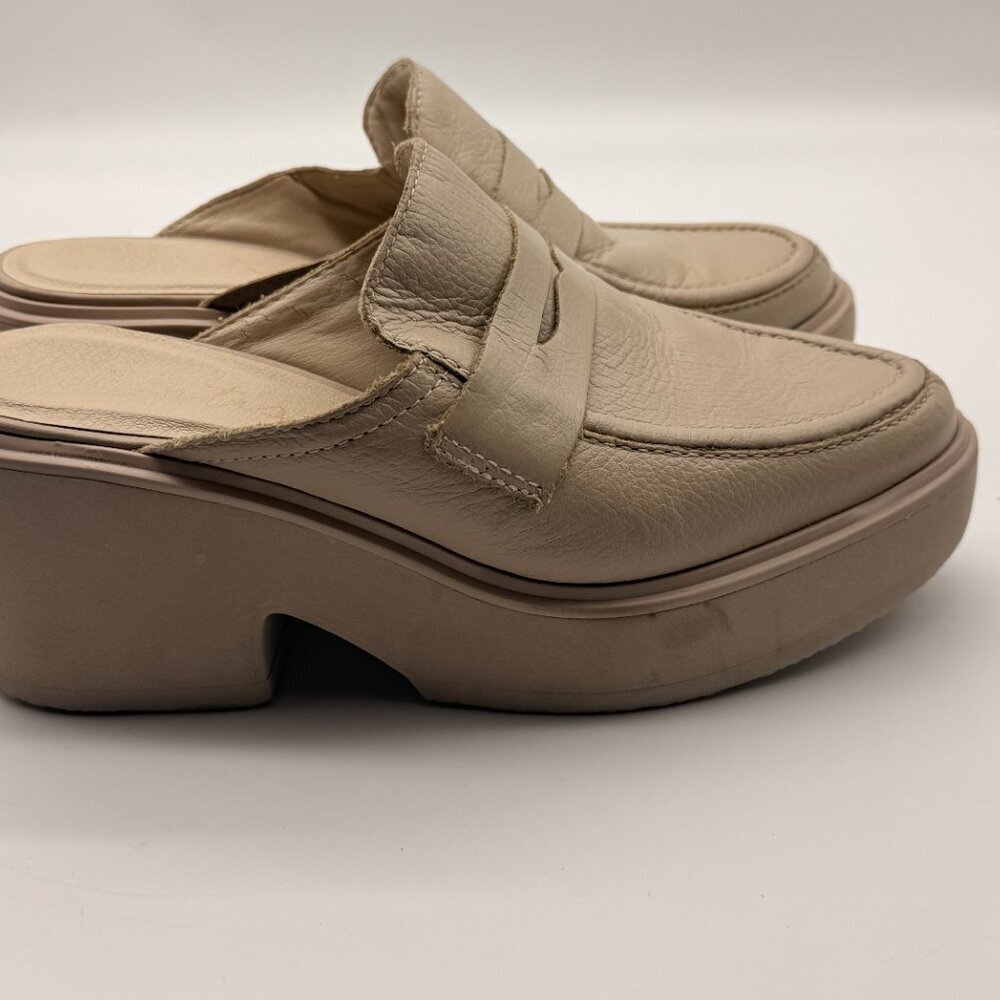 Matisse Kelly Platform Mule Loafer in Oat Leather sz 7.5 - Picture 11 of 12